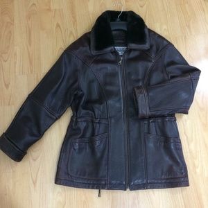 Vintage WILSON brown leather jacket coat M